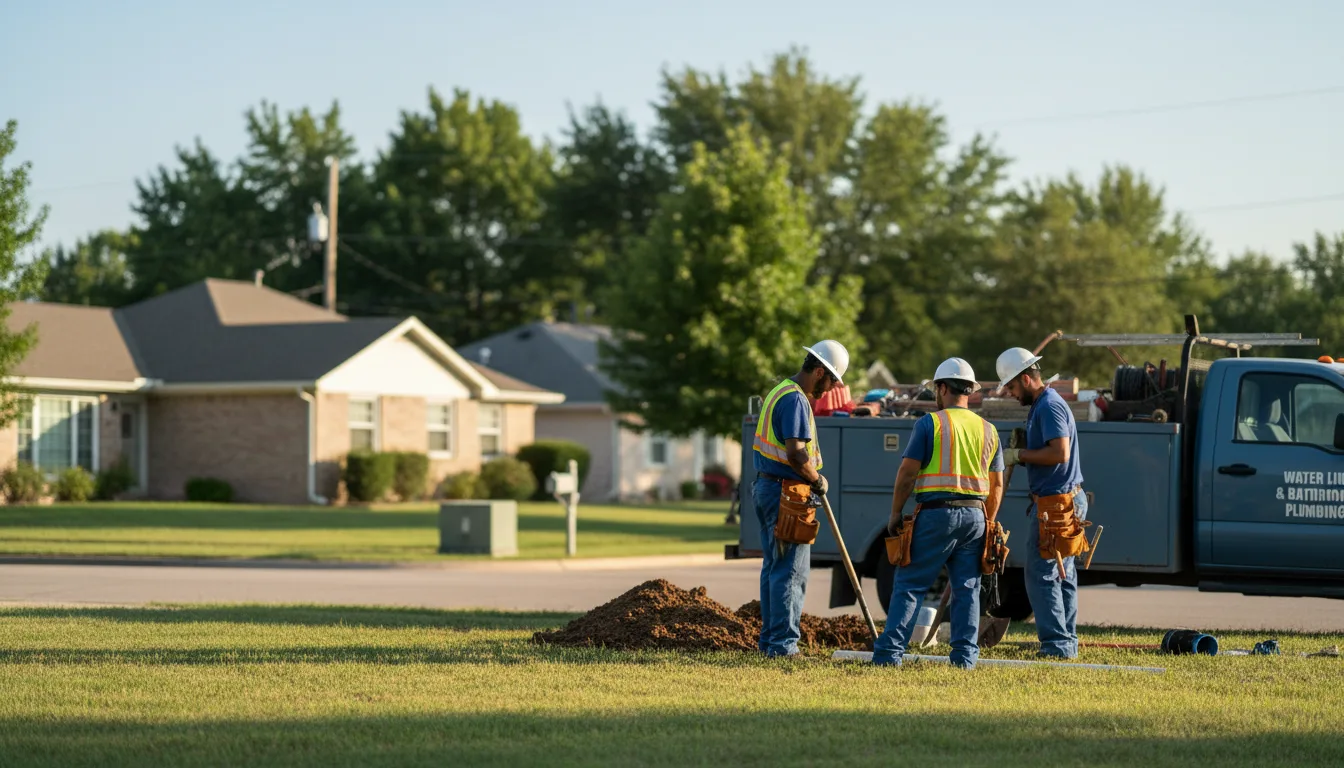 Residential water line and bathroom plumbing service in Decatur, AR
